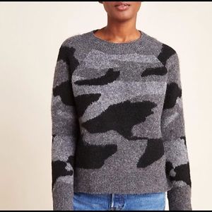 Anthropologie Moth Marjorie Gray Camo Sweater